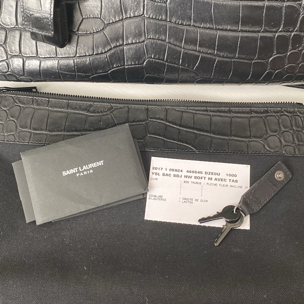 SAINT LAURENT Med/Lrg Croc Sac Du Jour - Picture 12 of 14